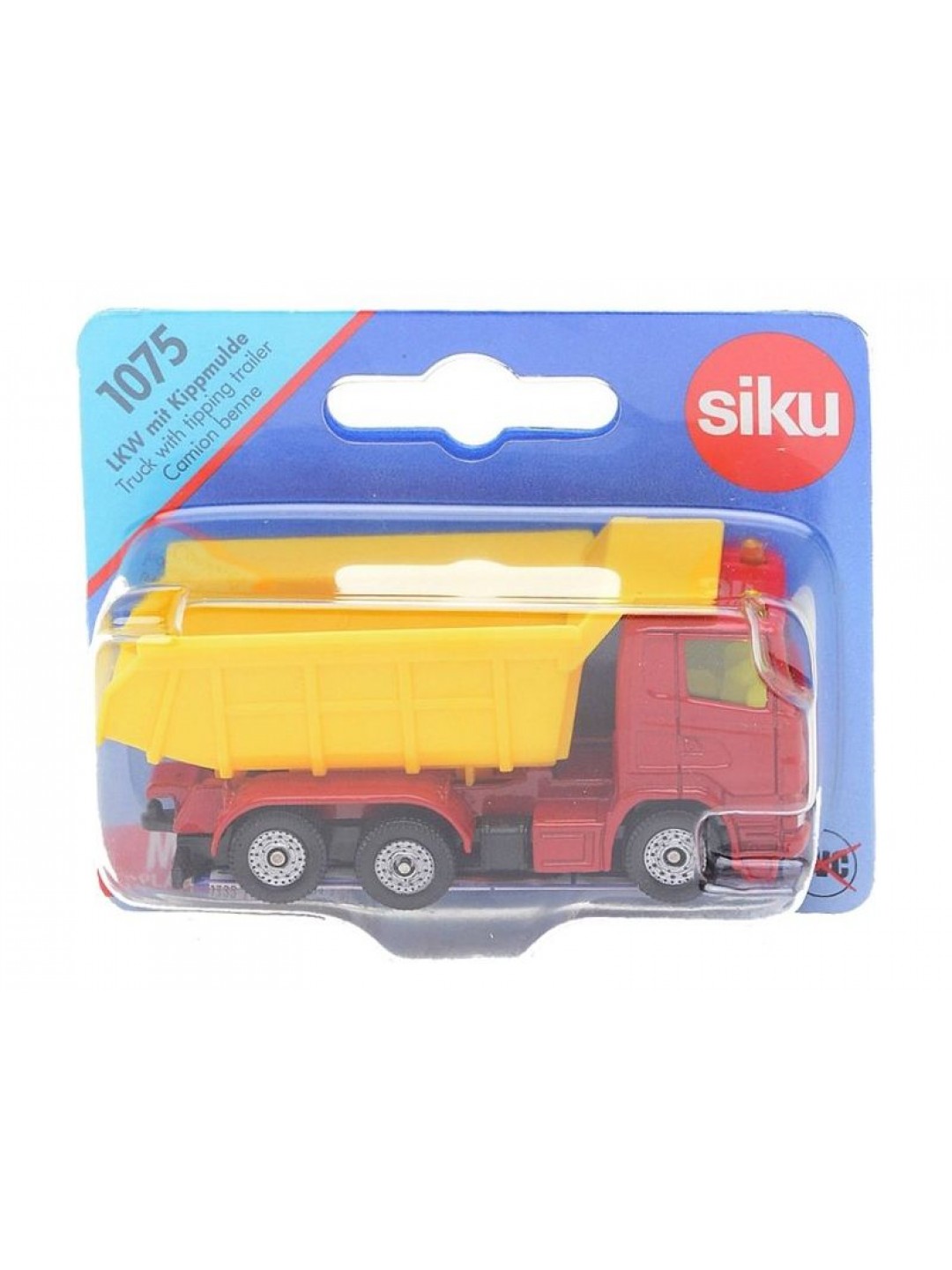 Грузовик Siku 1075 1/50, 9 см, красный/желтый