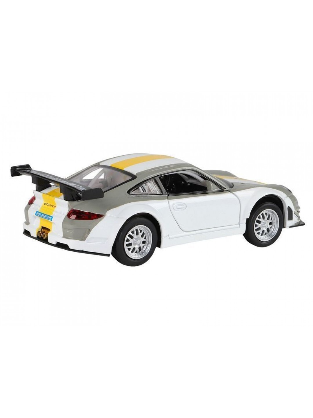 Машина "АВТОПАНОРАМА" Porsche 911 GT3 RSR, серебряный, 1/32, свет, звук, инерция, в/к 17,5*13,5*9см