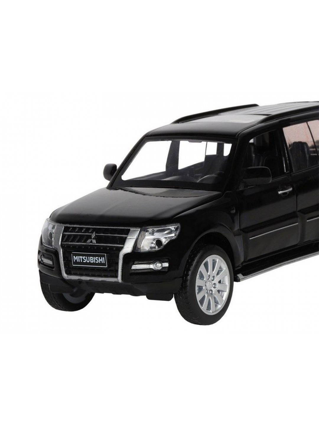 Машина "АВТОПАНОРАМА" Mitsubishi Pajero 4WD Tubro, черный, 1/33, свет, звук, в/к 17,5*13,5*9 см