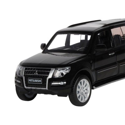 Машина "АВТОПАНОРАМА" Mitsubishi Pajero 4WD Tubro, черный, 1/33, свет, звук, в/к 17,5*13,5*9 см