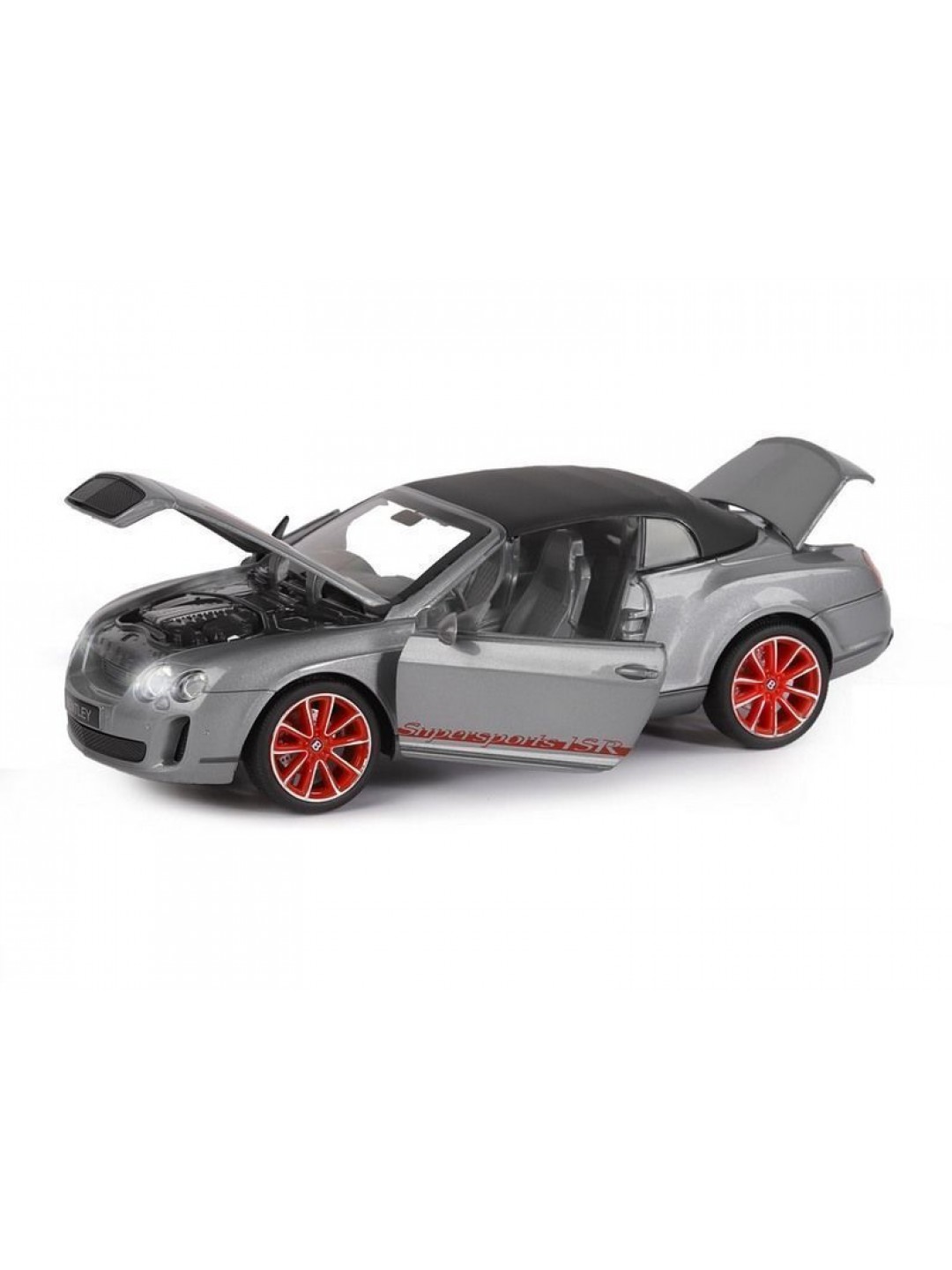 Машина "АВТОПАНОРАМА" Bentley Continental Supersports ISR, серый мет, 1/24, в/к 24,5*12,5*10,5 см