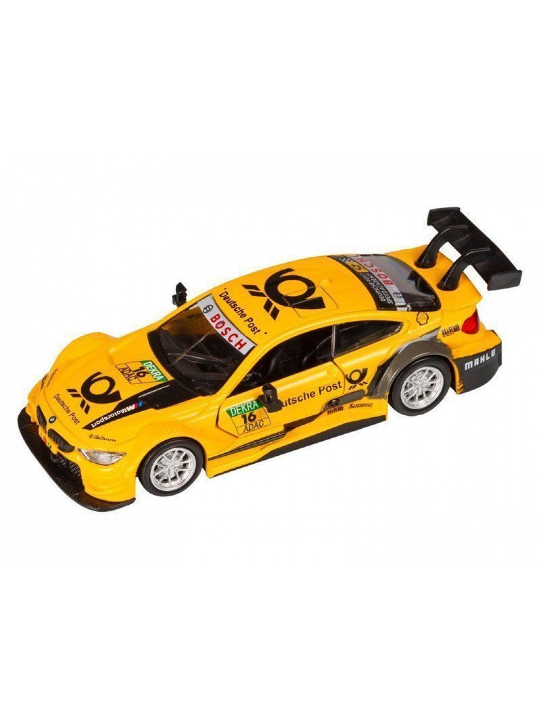 Машина "АВТОПАНОРАМА" BMW M4, 1/44, желтый, инерция, откр. двери, в/к 17,5*12,5*6,5 см