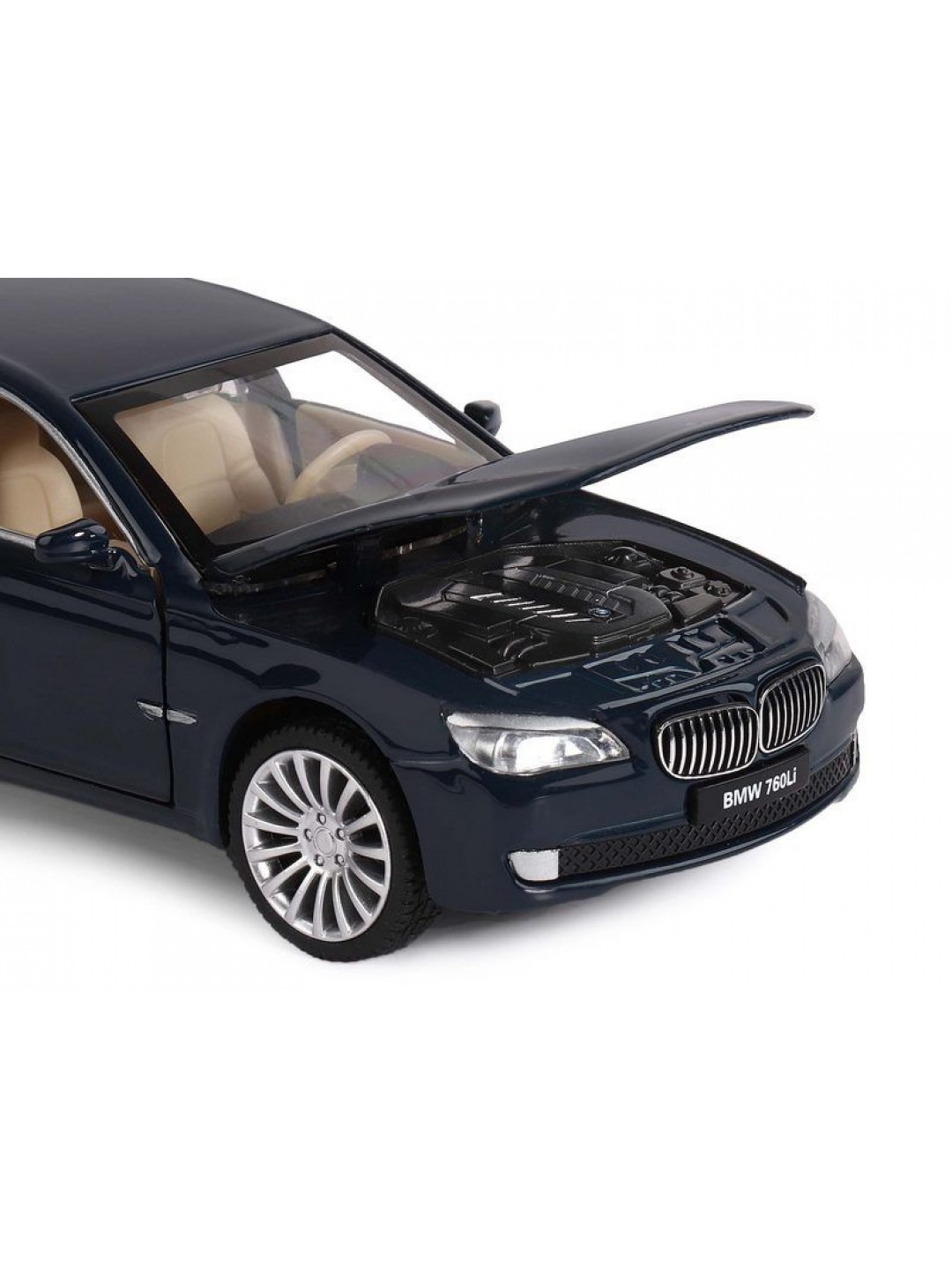 Машина "АВТОПАНОРАМА" BMW 760LI, синий, 1/34, свет, звук, инерция, в/к 17,5*13,5*9 см