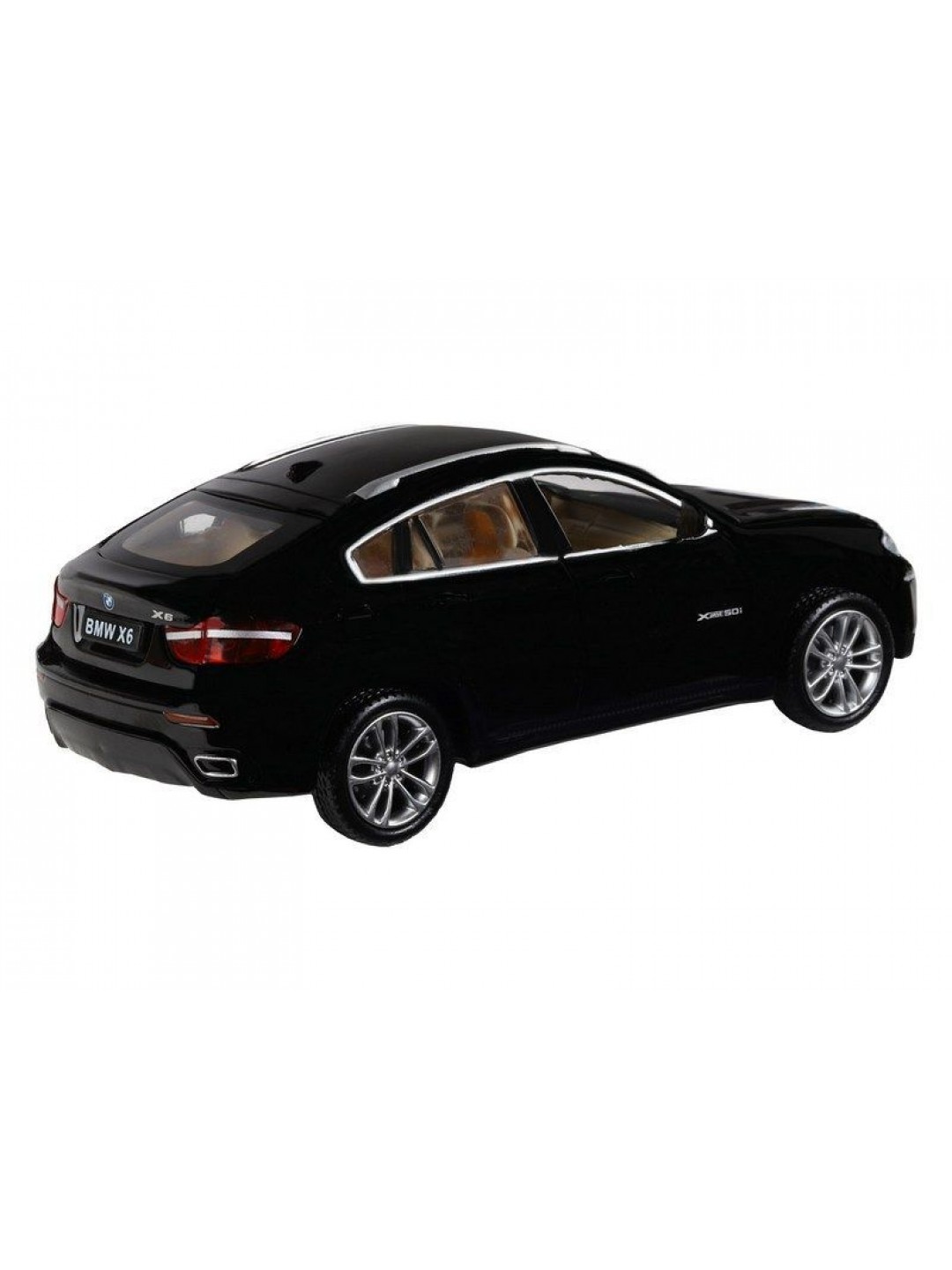 Машина "АВТОПАНОРАМА" BMW X6, черный, 1/32, свет, звук, инерция, в/к 17,5*13,5*9 см