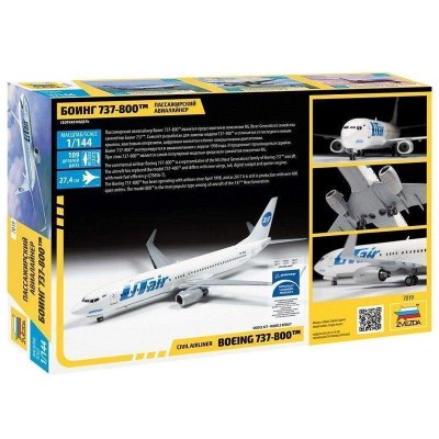 Сборная модель ZVEZDA Пассажирский авиалайнер Боинг 737-800, 1/144