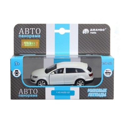 Машина "АВТОПАНОРАМА" Audi Q7, белый, 1/43, инерция, в/к 17,5*12,5*6,5 см