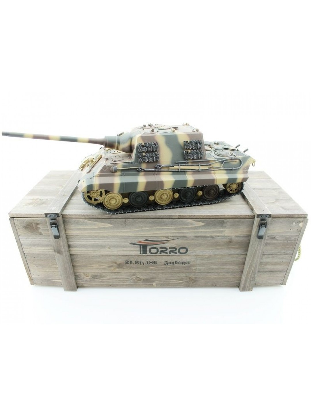 Р/У танк Torro Jagdtiger (Metal Edition) 1/16 2.4G, ВВ-пушка, деревянная коробка