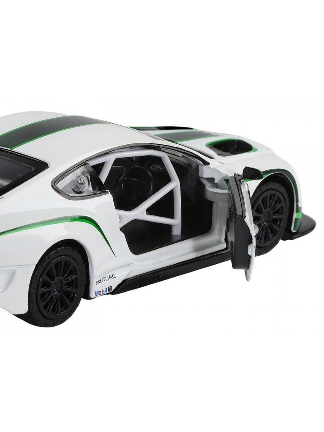 Машина "АВТОПАНОРАМА" Bentley Continental GT3, белый, 1/32, свет, звук, инерция, в/к 17,5*13,5*9 см