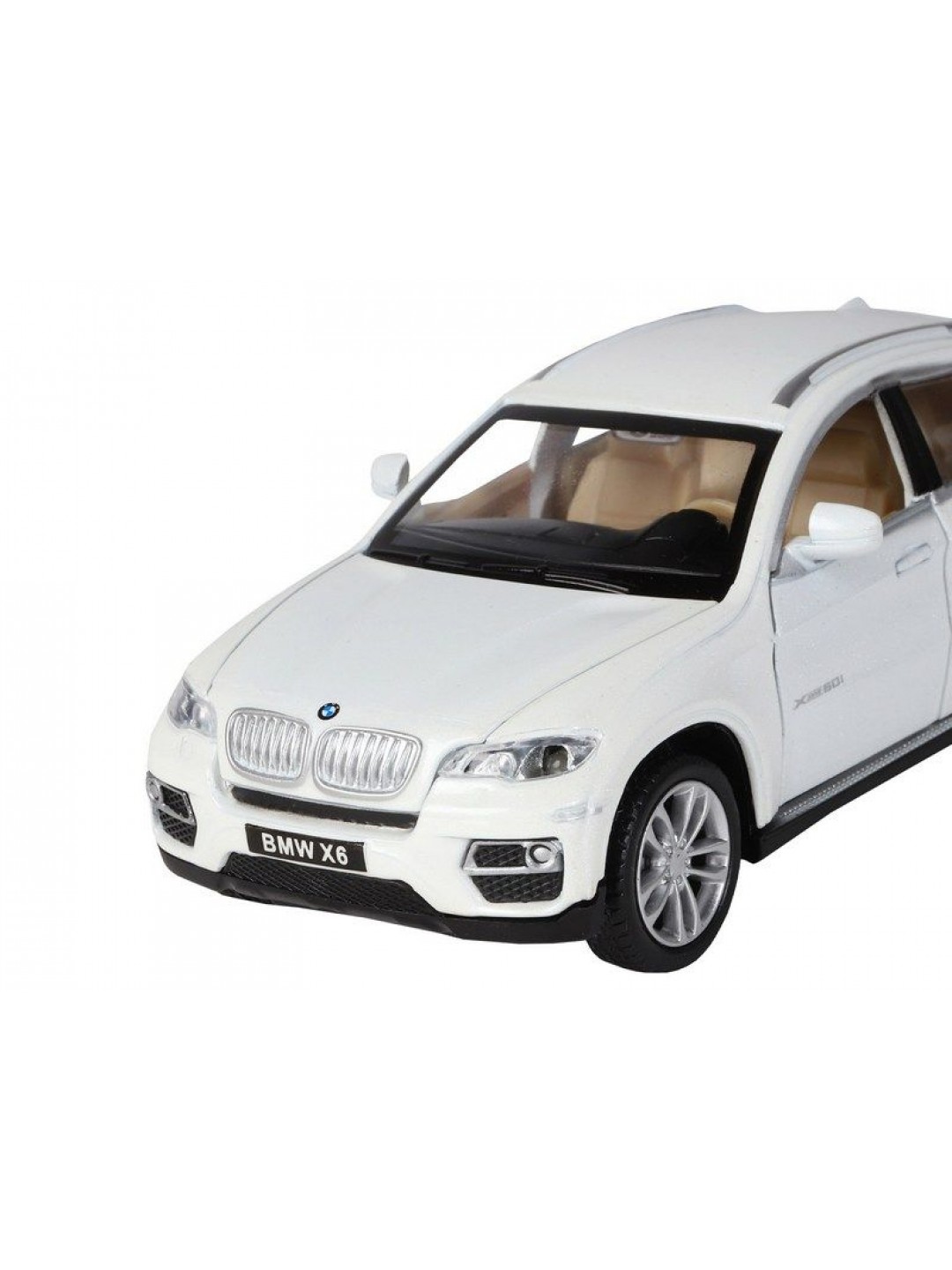 Машина "АВТОПАНОРАМА" BMW X6, белый, 1/32 , свет, звук, инерция, в/к 17,5*13,5*9 см