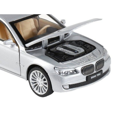 Машина "АВТОПАНОРАМА" BMW 760LI , серебряный, 1/34, свет, звук, инерция, в/к 17,5*13,5*9 см