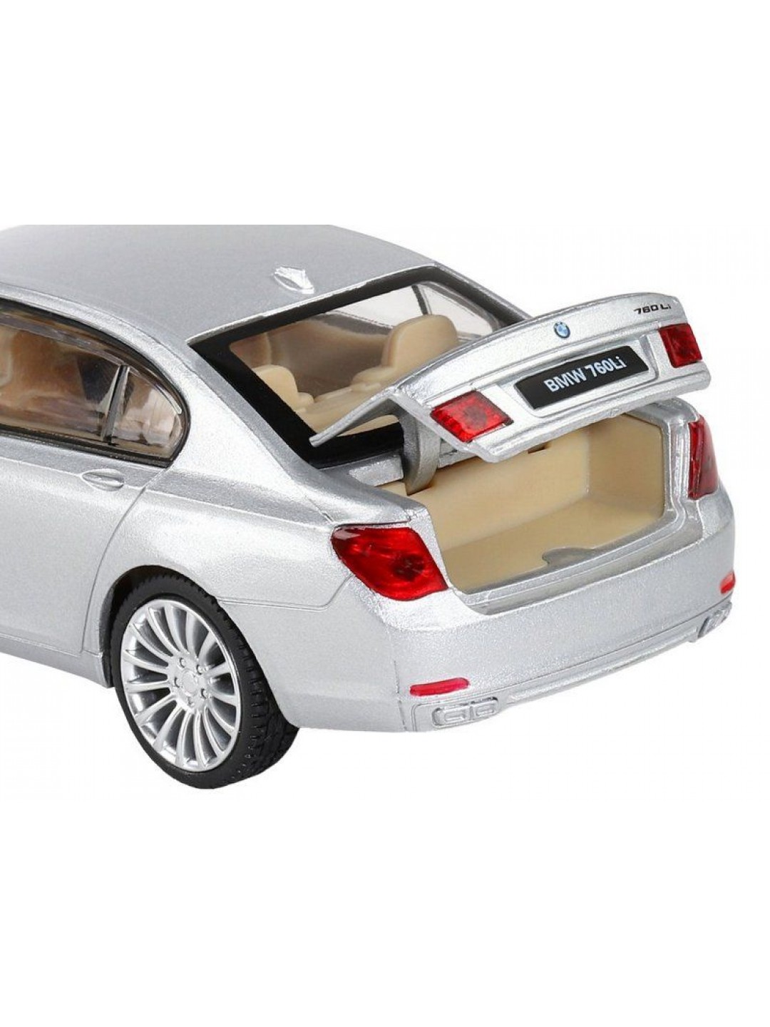 Машина "АВТОПАНОРАМА" BMW 760LI , серебряный, 1/34, свет, звук, инерция, в/к 17,5*13,5*9 см