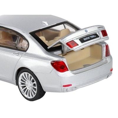 Машина "АВТОПАНОРАМА" BMW 760LI , серебряный, 1/34, свет, звук, инерция, в/к 17,5*13,5*9 см
