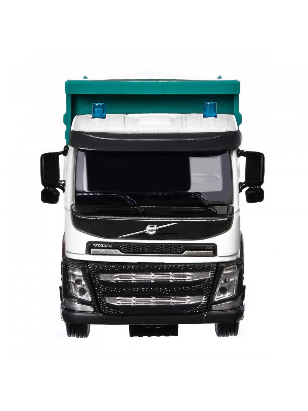 Машина "АВТОПАНОРАМА" Volvo самосвал, зеленый, 1/50, свет, звук, в/к 28*14*10 см