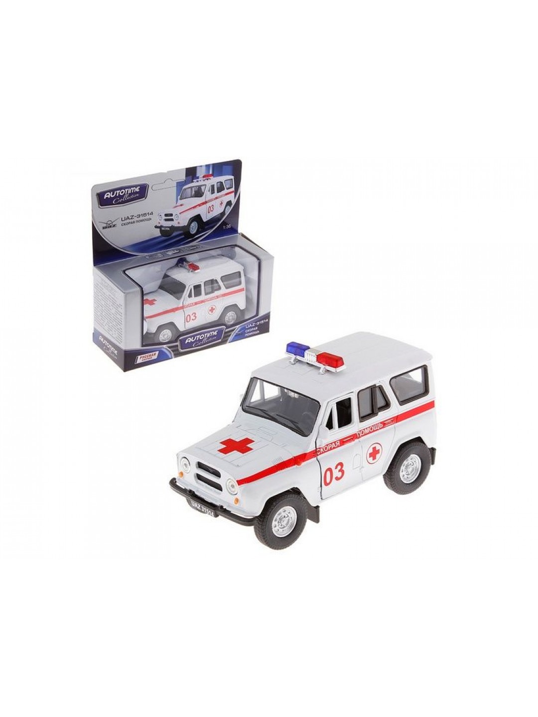 Машина Autotime "UAZ 31514" скорая  помощь 1:36