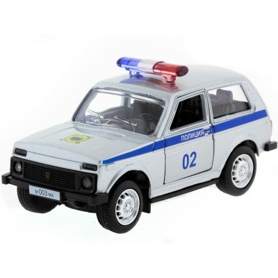 Машина "АВТОПАНОРАМА" инерц. ВАЗ 2121 1/50, в/к 12*7*5,5 см, серебристая