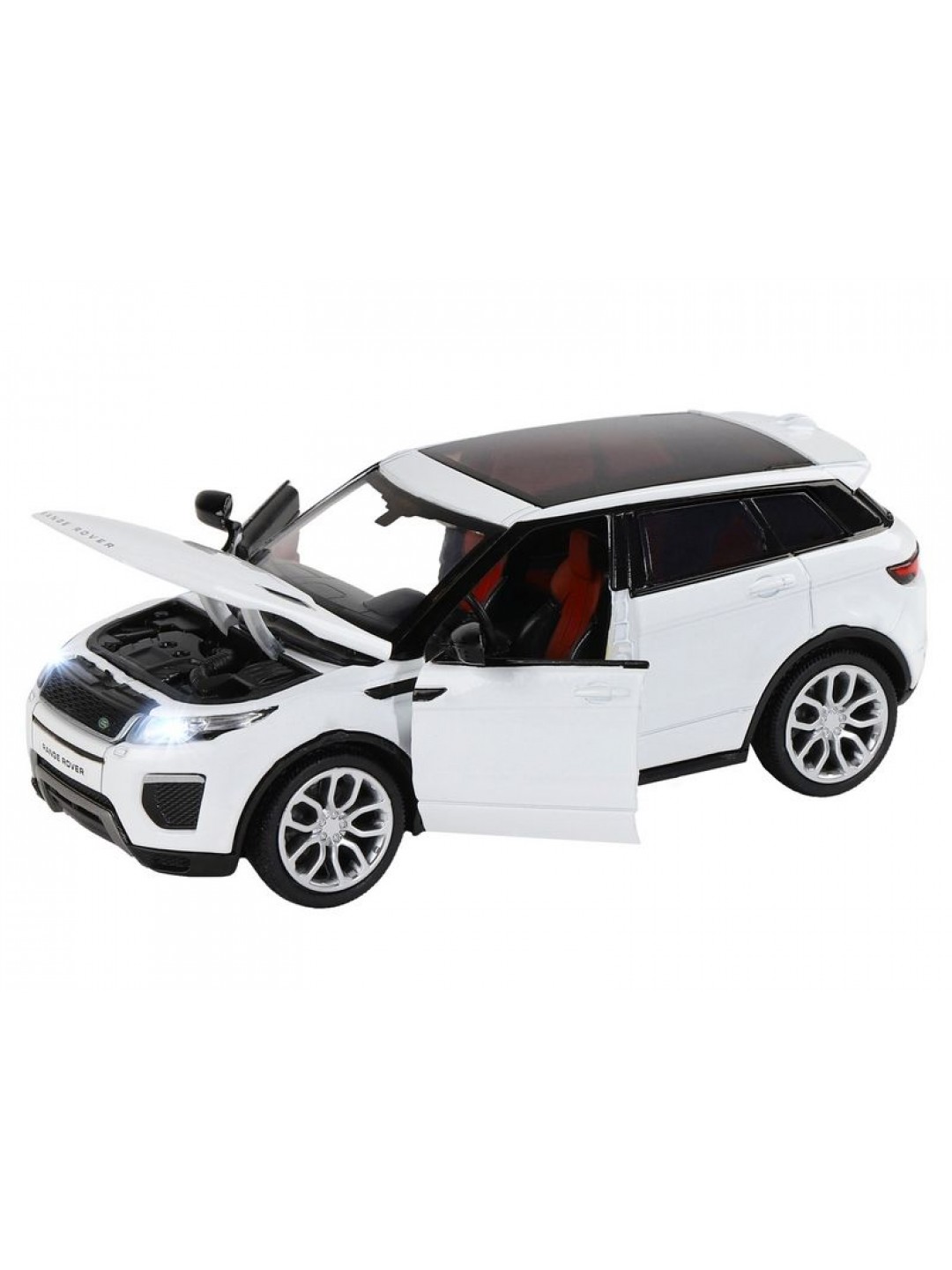 Машина "АВТОПАНОРАМА" Range Rover Evoque, белый, 1/32, свет, звук, инерция, в/к 17,5*13,5*9 см