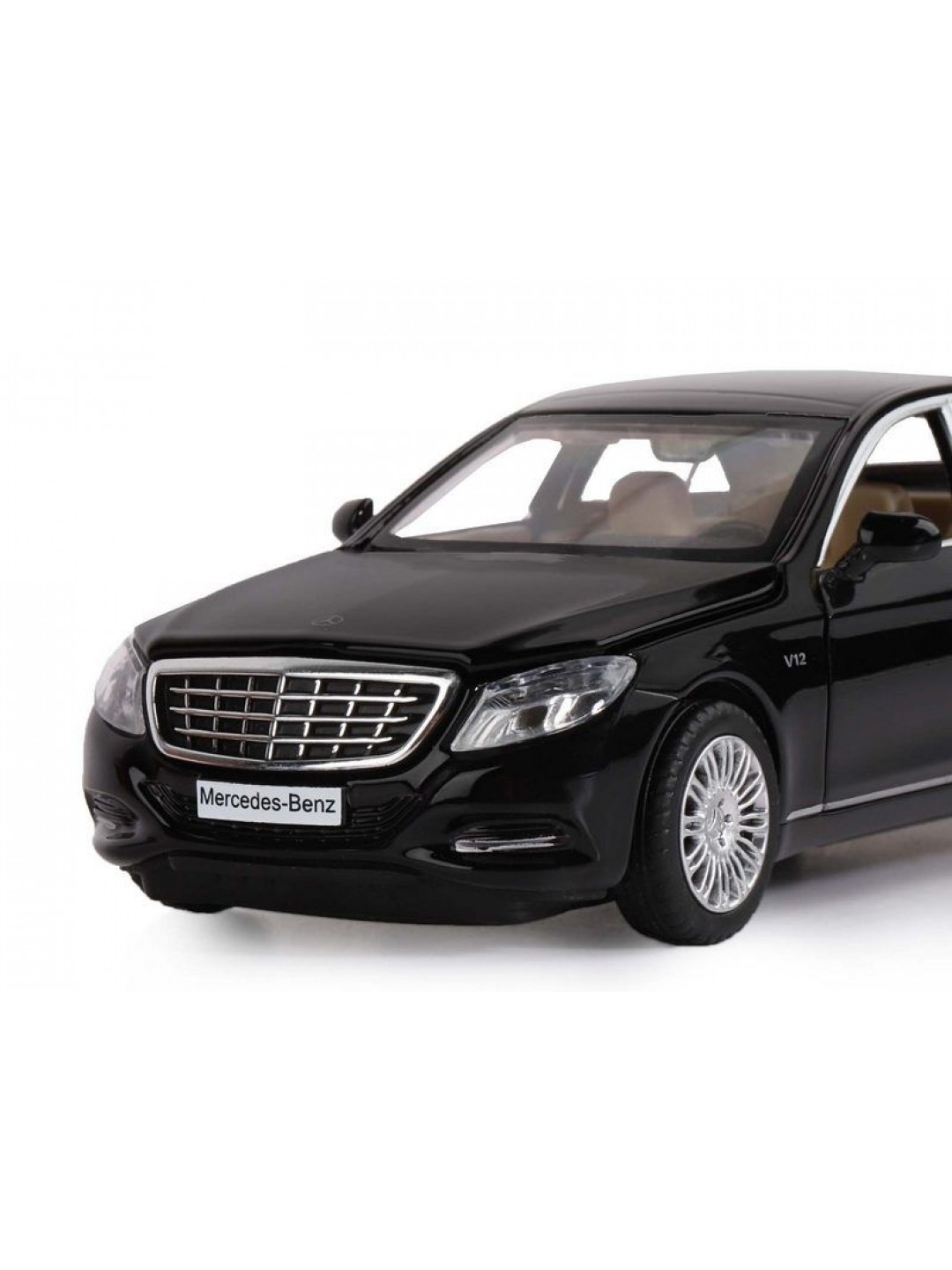 Машина "АВТОПАНОРАМА" Mercedes-Benz S600, черный, 1/32, свет, звук, инерция, в/к 17,5*13,5*9 см