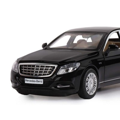 Машина "АВТОПАНОРАМА" Mercedes-Benz S600, черный, 1/32, свет, звук, инерция, в/к 17,5*13,5*9 см