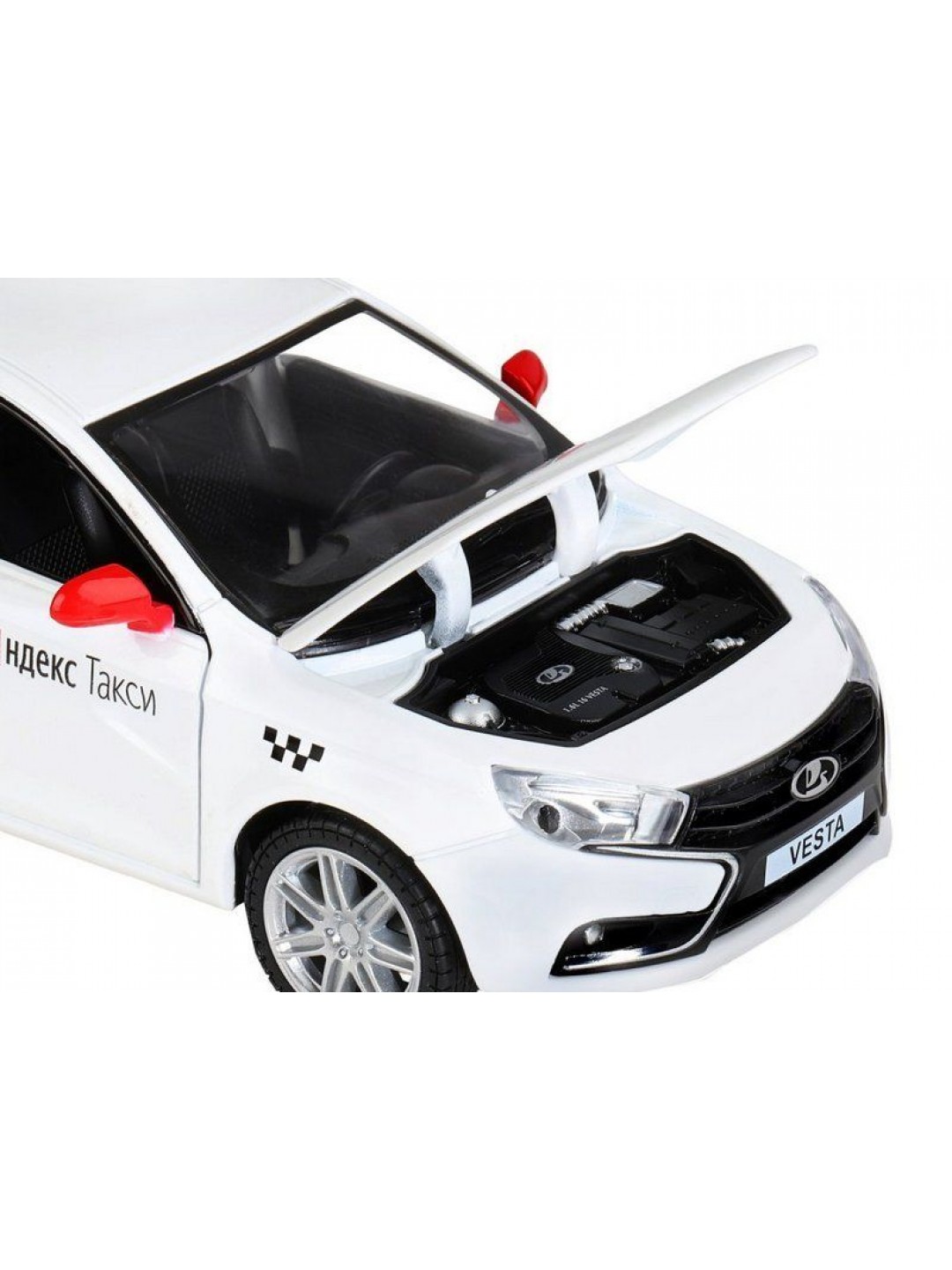 Машина "АВТОПАНОРАМА" Яндекс.Такси  LADA VESTA, белый, 1/24, в/к 24,5*12,5*10,5 см