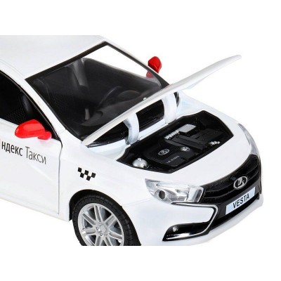 Машина "АВТОПАНОРАМА" Яндекс.Такси  LADA VESTA, белый, 1/24, в/к 24,5*12,5*10,5 см
