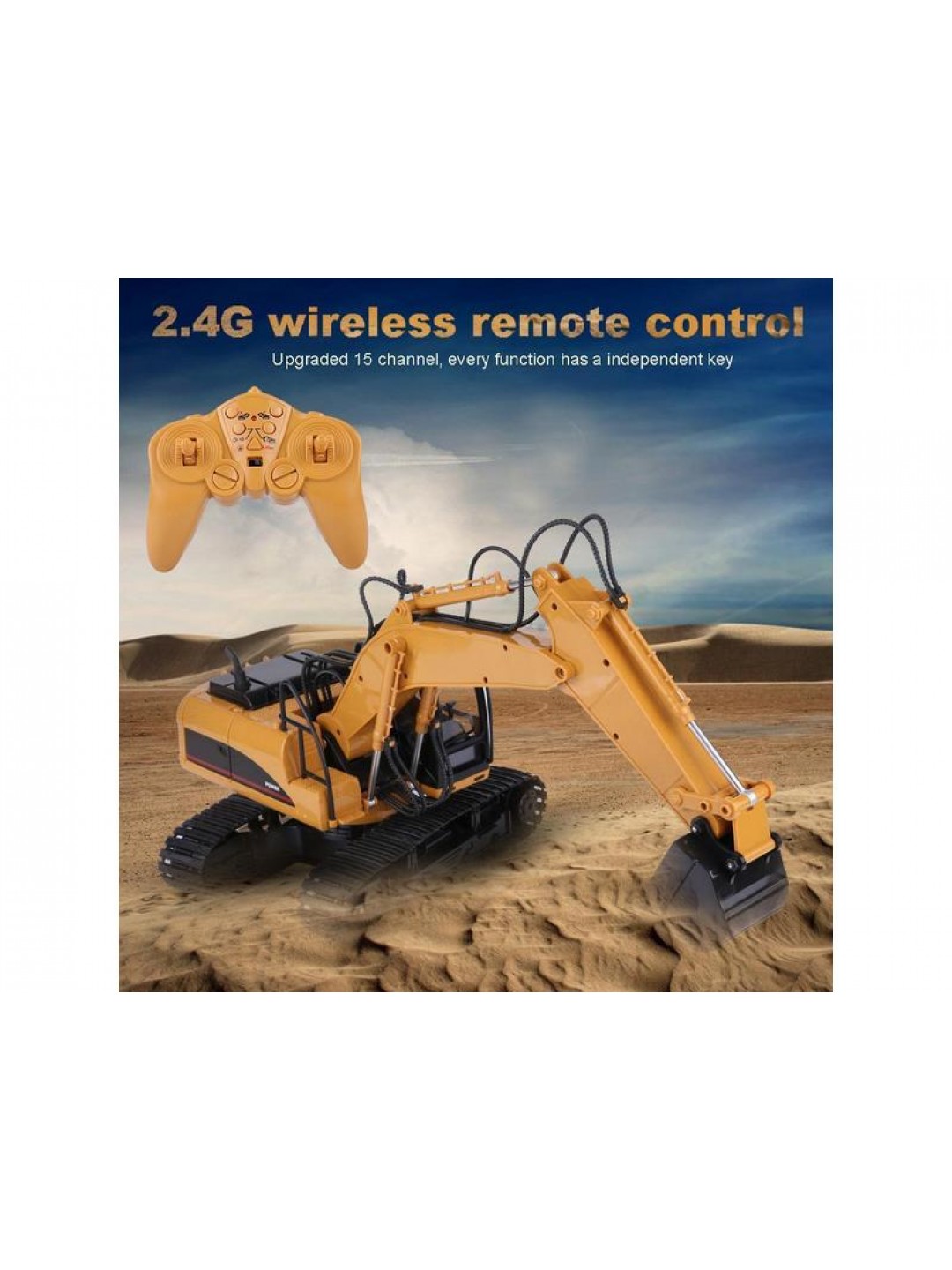 Радиоуправляемый экскаватор HUI NA TOYS 2.4G 15CH 1/16 RTR