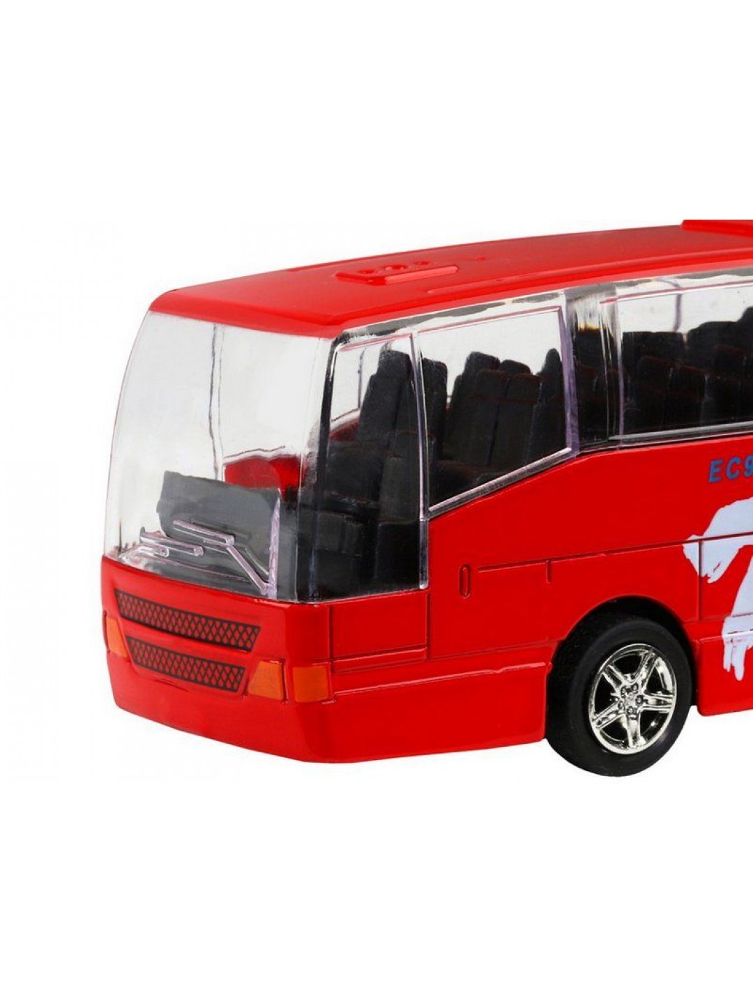 Автобус "Автопанорама", красный, 1/90, свет, звук, инерция, в/к 22*13,5*5,8 см