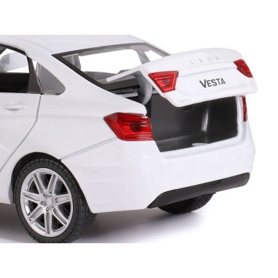 Машина "АВТОПАНОРАМА" LADA VESTA седан, 1/24,  белый, свет. звук. эффекты, в/к 24,5*12,5*10,5 см