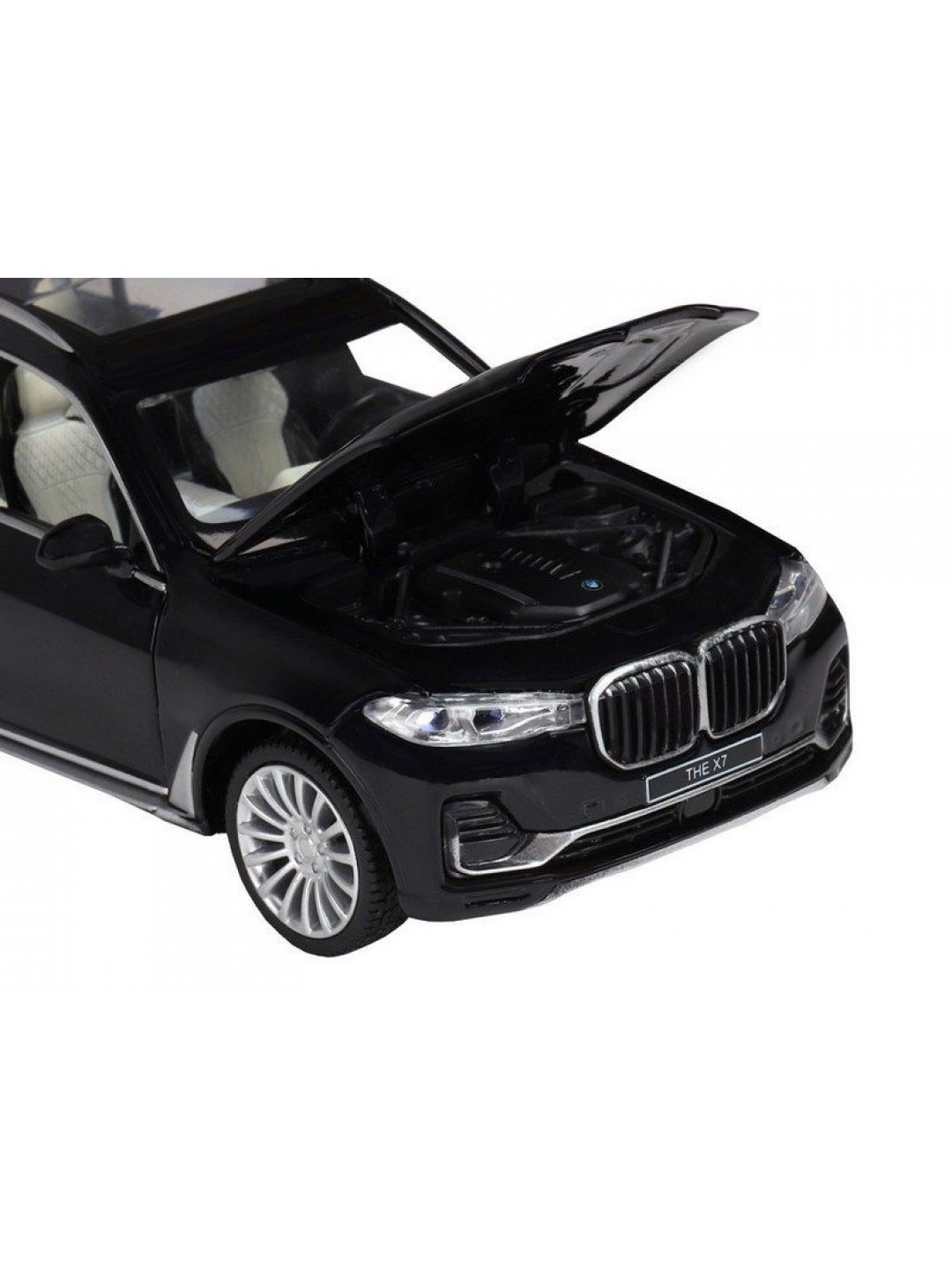 Машина "АВТОПАНОРАМА" BMW X7, черный, 1/32, свет, звук, инерция, в/к 17,5*13,5*9 см