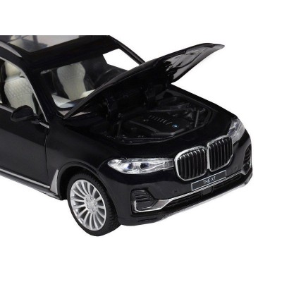 Машина "АВТОПАНОРАМА" BMW X7, черный, 1/32, свет, звук, инерция, в/к 17,5*13,5*9 см