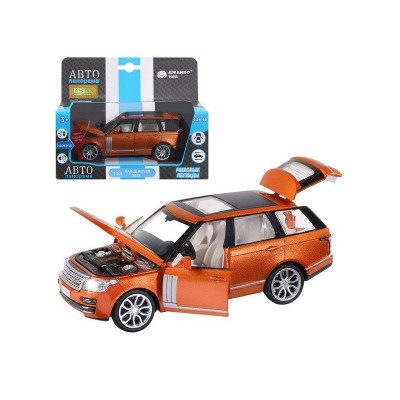 Машина "АВТОПАНОРАМА" 2013 Range Rover, оранжевый, 1/34, свет, звук, инерция, в/к 17,5*13,5*9 см