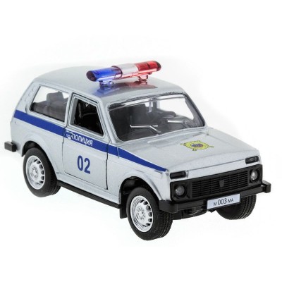 Машина "АВТОПАНОРАМА" инерц. ВАЗ 2121 1/50, в/к 12*7*5,5 см, серебристая