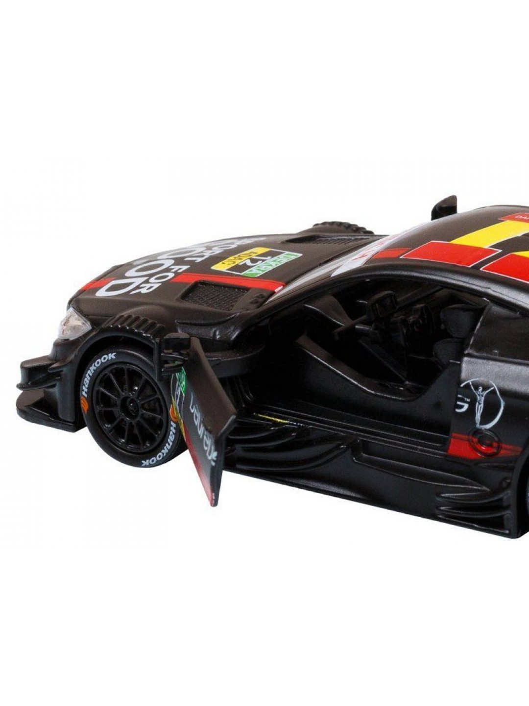 Машина "АВТОПАНОРАМА" Mercedes-AMG C 63 DTM, черный, 1/42, инерция, откр двери, в/к 17,5*12,5*6,5