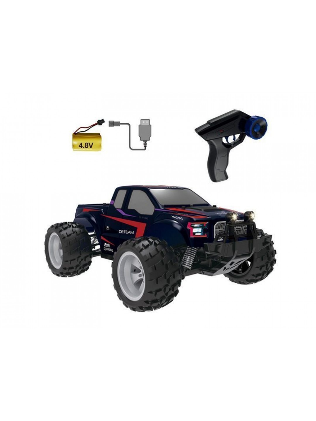 Радиоуправляемый монстр Double Eagle Ford F-150 Raptor (черный) 1:18 4WD 2.4G RTR