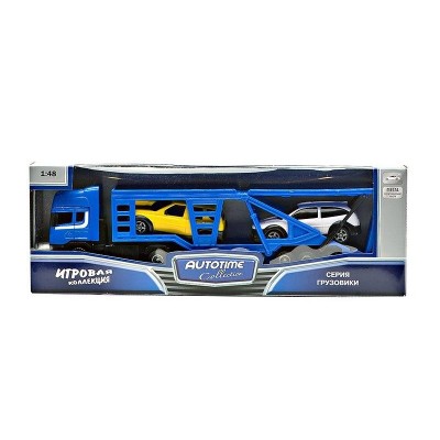 Машина Autotime "SCANIA CAR TRUCK" автовоз с 2-мя Машинками 1:48