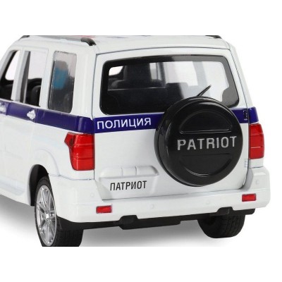 Машина "АВТОПАНОРАМА" УАЗ "PATRIOT" Полиция, 1/26, свет, звук, инерция, в/к 24,5*12,5*10,5 см