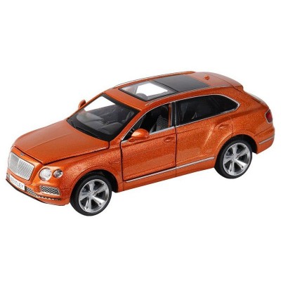 Машина "АВТОПАНОРАМА" Bentley Bentayga, оранжевый, 1/34, свет, звук, инерция, в/к 17,5*13,5*9 см