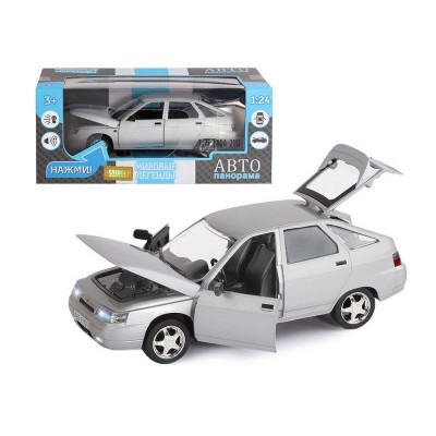 Машина "АВТОПАНОРАМА" ВАЗ 2112, 1/22, серебряный, инерция, в/к 24,5*12,5*10,5 см