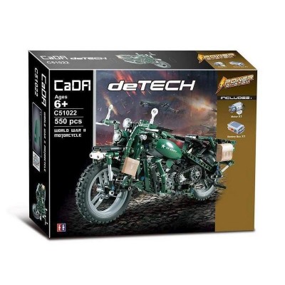 Радиоуправляемый конструктор CADA deTech американский военный мотоцикл (550 деталей)