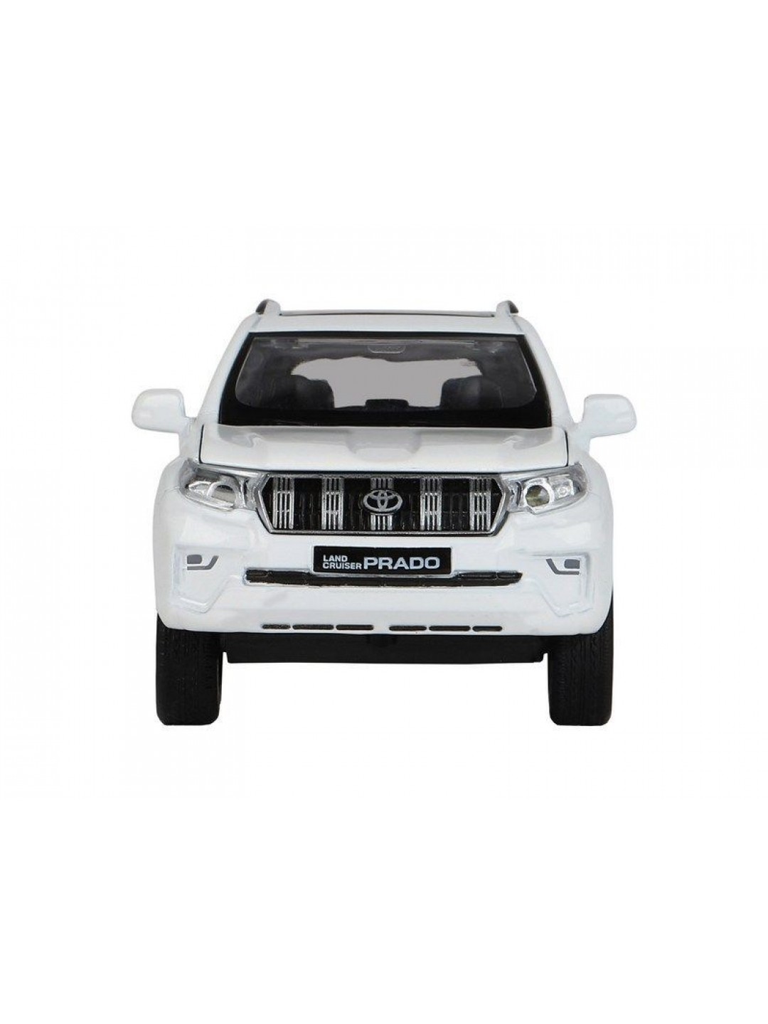 Машина "АВТОПАНОРАМА" Land Cruiser Prado, белый, 1/32, свет, звук, инерция, в/к 17,5*13,5*9 см