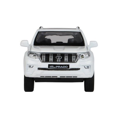 Машина "АВТОПАНОРАМА" Land Cruiser Prado, белый, 1/32, свет, звук, инерция, в/к 17,5*13,5*9 см