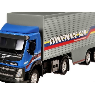 Машина "АВТОПАНОРАМА" Volvo, синий, 1/50, свет, звук, в/к 28*14*10 см
