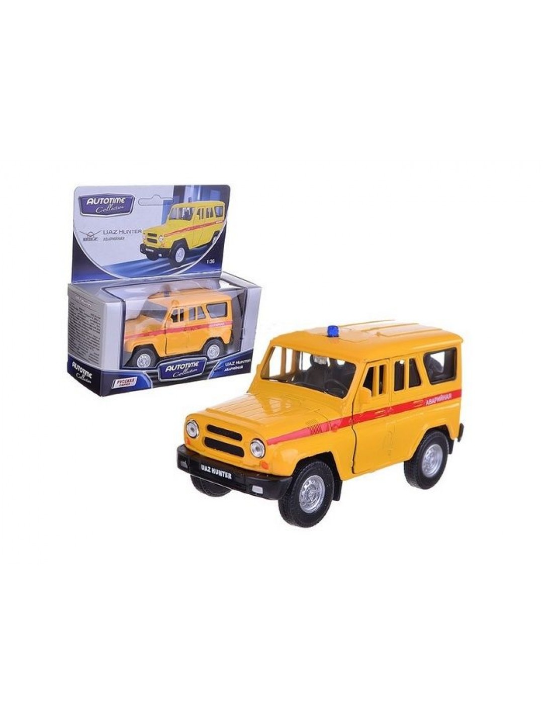 Машина Autotime "UAZ HUNTER" аварийная 1:36