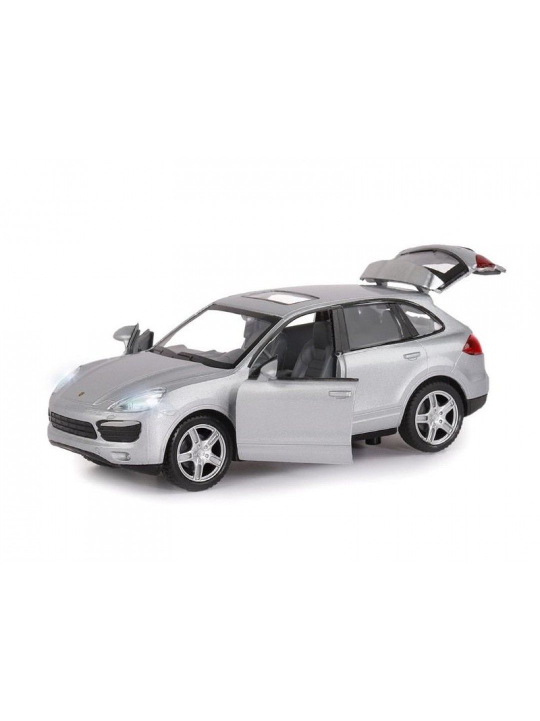 Машина "АВТОПАНОРАМА" Porsche Cayenne S, серебряный, 1/32, свет, звук, инерция, в/к 17,5*13,5*9 см