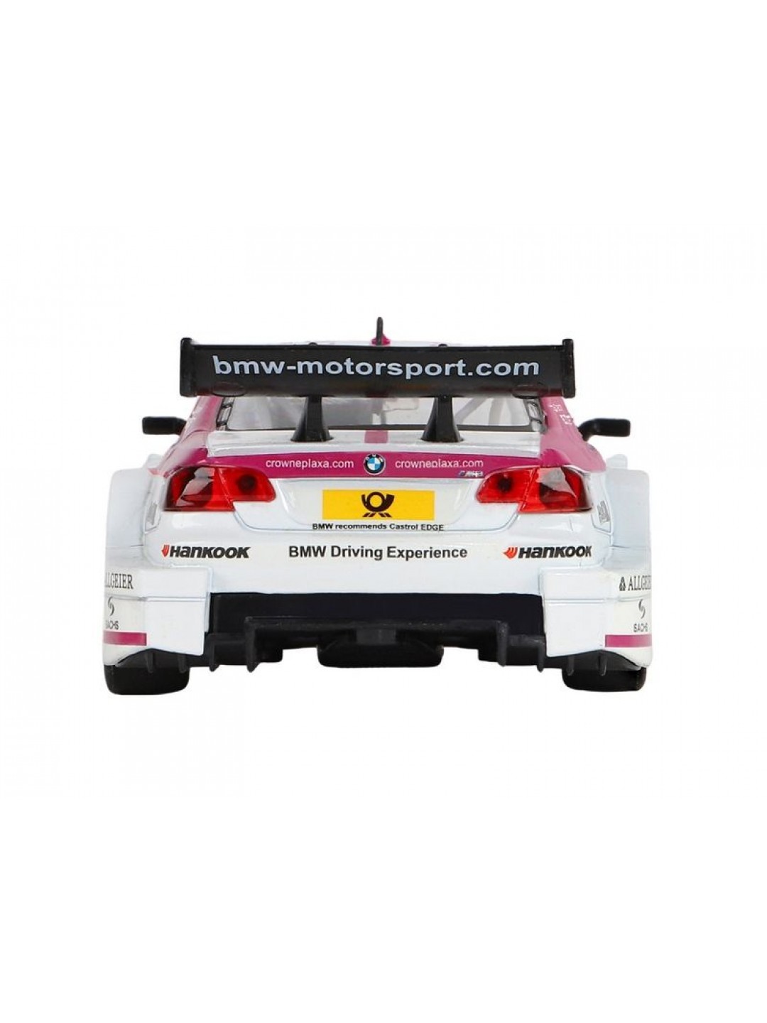 Машина "АВТОПАНОРАМА" BMW M3 DTM, белый-розовый, 1/32, свет, звук, инерция, в/к 17,5*13,5*9 см