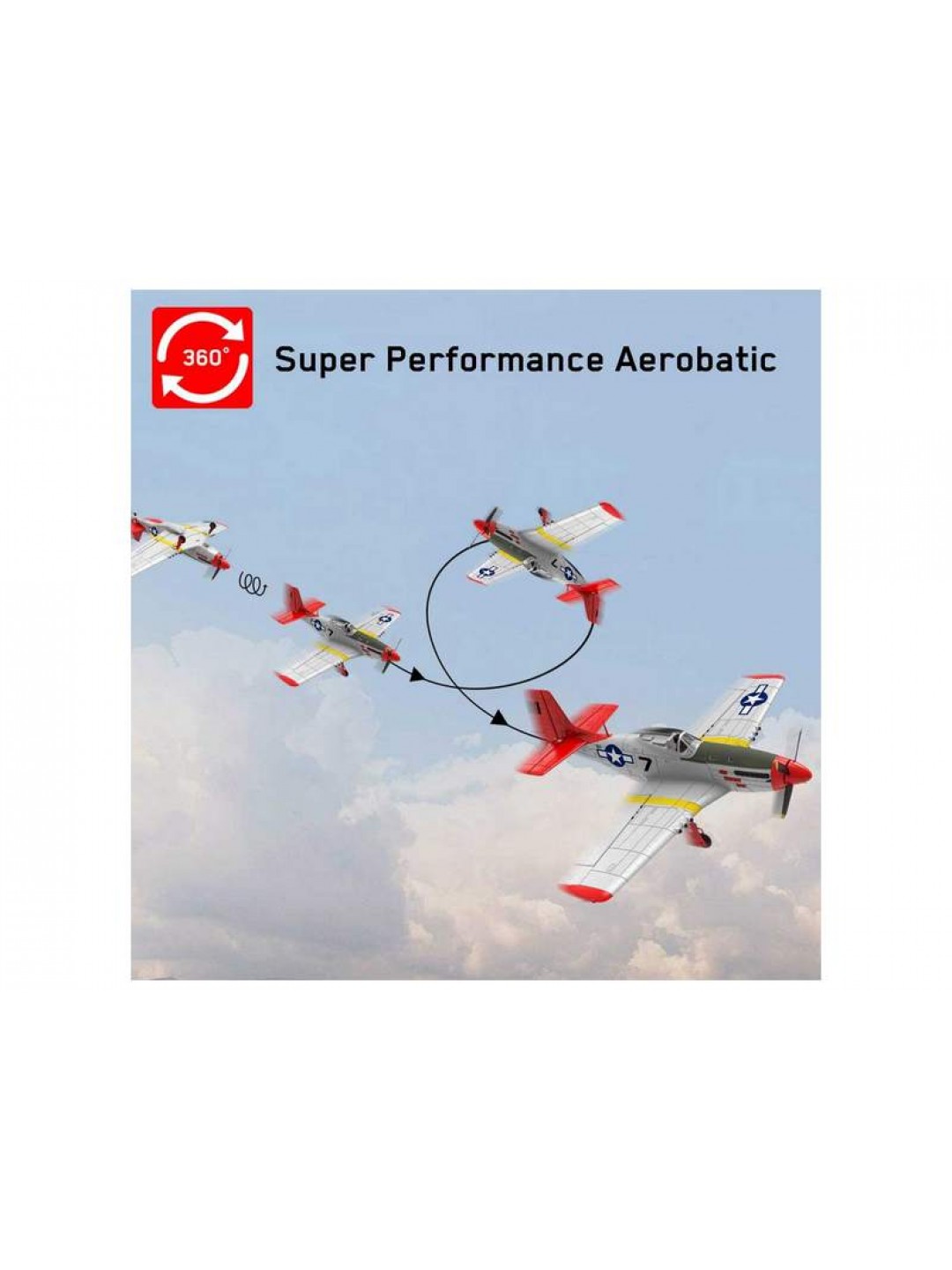 Радиоуправляемый самолет Volantex RC P51D 750мм Brushless 2.4G 4ch LiPo RTF with Gyro