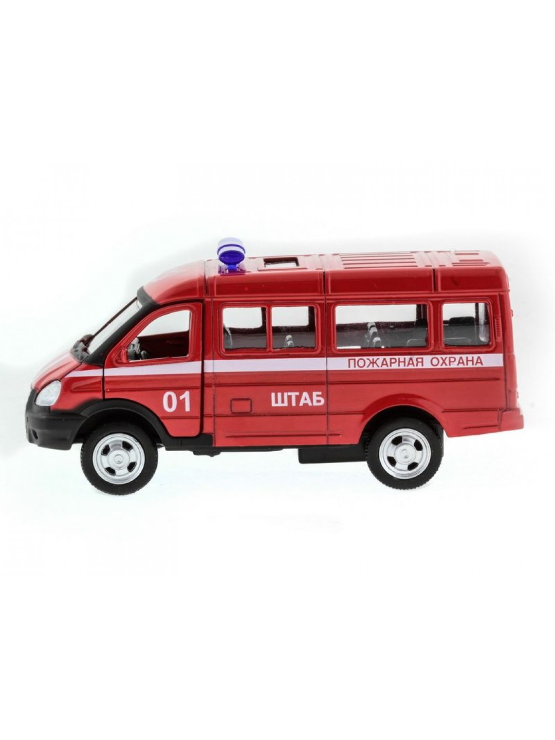 Машина "АВТОПАНОРАМА" инерц. "ГАЗель"(пожарная) 1/50, в/к 14,5*8*5,5 см