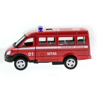 Машина "АВТОПАНОРАМА" инерц. "ГАЗель"(пожарная) 1/50, в/к 14,5*8*5,5 см