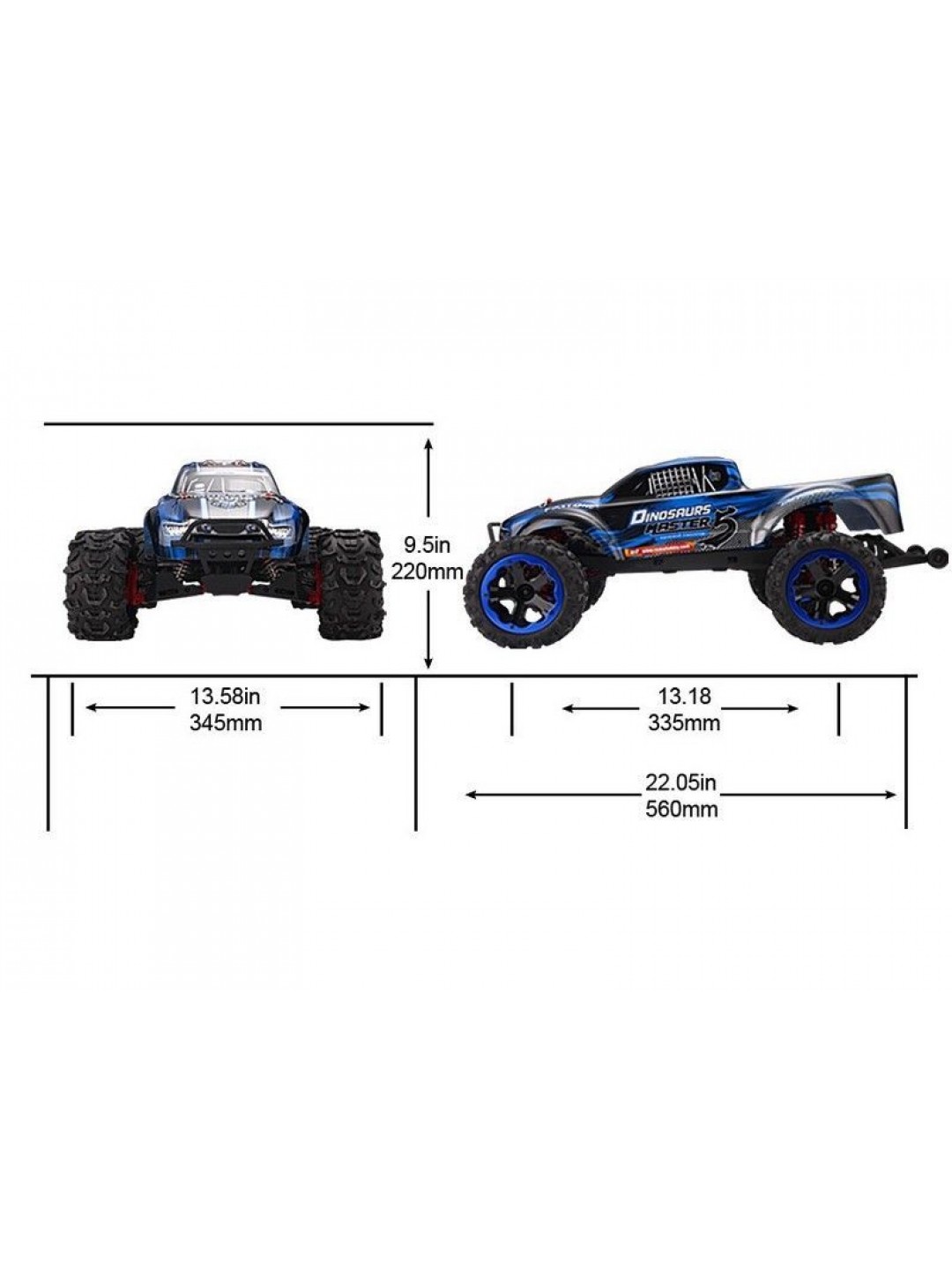 Радиоуправляемый монстр Remo Hobby Dinosaurs Master Brushless UPGRADE (синий) 4WD 2.4G 1/8 RTR