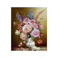 Картина по номерам 40х50 Бузин. Свежий букет (25 цветов)