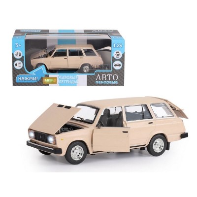 Машина "АВТОПАНОРАМА" ВАЗ 2104, бежевый, 1/24, инерция, в/к 24,5*12,5*10,5 см